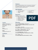 Zaffar Iqbal CV