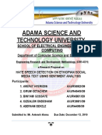 Research Proposal On Hate Speech Detection On Ethiopian Social Media Text Using Sentiment Analysis