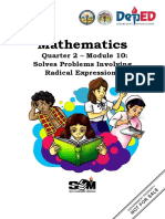 Mathematics: Quarter 2 - Module 10: Solves Problems Involving Radical Expressions