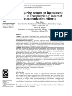 Measuring Return On Investment (ROI) of Organizations' Internal Communication Efforts