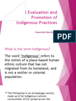 Critical Evaluation and Promotion of Indigenous Practices