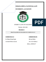 Dr. Ram Manohar Lohiya National Law University, Lucknow: Subject: Law of Taxation Session