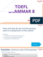 Toefl Grammar 8: The Passive Voice