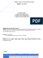 Experiment Name: Analysis of Non-Alcoholic Beverages. Sample: Lime Squash