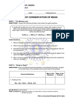 Law of Conservation of Mass: Learning Activity Sheets Grade 10 - Science