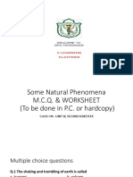 Some Natural Phenomena M.C.Q. and Worksheet