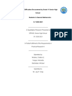 Level of Difficulties Encountered by Grade 11 Senior High School Students in General Mathematics S.Y 2020-2021