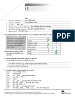 Worksheet 2: Can / Can't