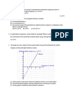 Extra Exercise 7.3 Einstein's Photoelectric Effect