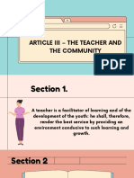 Article Iii - The Teacher and The Community