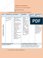 Sesion de Aprendizaje (Area de Comunicación)