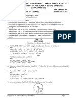 Maths Class X Sample Test Paper 11 For Standard Board Exam 2020 21 Answers