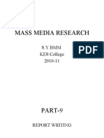 Mass Media Research: S.Y.Bmm KES College 2010-11