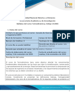 Syllabus Del Curso Termodinámica