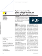 Papillary Lesions of The Breast: MRI, Ultrasound, and Mammographic Appearances