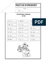 Practice Worksheet: Dodging Tables (2-12)