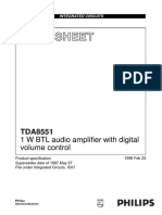 Data Sheet: 1 W BTL Audio Amplifier With Digital Volume Control