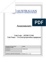 ANJALI RANI - SITHCCC001 Use Food Preparation Equipment-Written Test 1.2