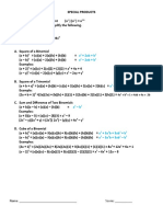 Math 7 Week 6 Q2 Lesson Special Products