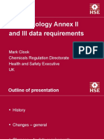 Ecotoxicology Annex II and III Data Requirements