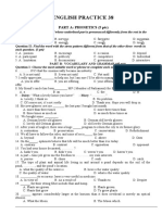 English Practice 38: Part A: Phonetics (5 PTS)