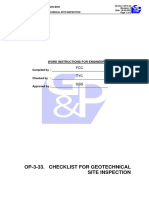 Checklist For Geotech Site Visit