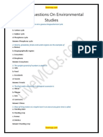 MCQ Questions On Environmental Studies