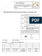 PMI and Ferrite Content Check Procedure For Manual Valve: NGL 3100 Project