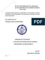 Factors Affecting The Perfomance Appraisal Practice (In Case of Arbaminch Teachers Training Collage)