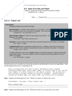 Lab 1: Input, Processing, and Output