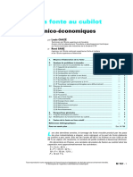 Fusion de La Fonte Au Cubilot: Aspects Technico-Économiques