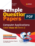 Arihant Computer Application Class 10 Term 1 Sample Paper