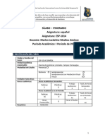 Silabo Itinerario ESPANOL 2022 I Periodo Licda. Marlen Medina Jimenez Enero de 2022