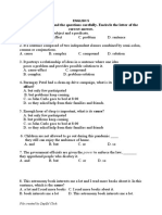 English 5 Read and Understand The Questions Carefully. Encircle The Letter of The Correct Answer. 1. It Is Composed of A Subject and A Predicate