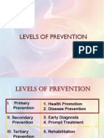 Levels of Prevention