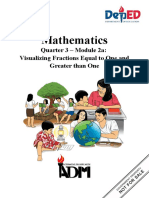 Mathematics: Quarter 3 - Module 2a: Visualizing Fractions Equal To One and Greater Than One