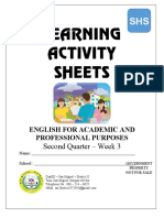 Second Quarter - Week 3: English For Academic and Professional Purposes