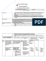 Pasig Catholic College: College Department Outcomes-Based Teaching Learning Plan