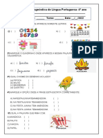 Avaliação Diagnóstica de Português 4º ANO