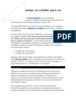 Cómo Tramitar Un Crédito para Su Empresa