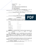 Sample Deed of Sale of Motorcycle