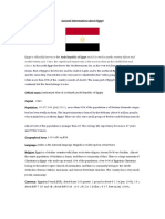 General Informations About Egypt: 80,471,869 (July 2010.)