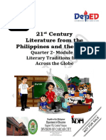 21 Century Literature From The Philippines and The World: Quarter 2-Module 6: Literary Traditions From Across The Globe