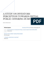 A Study On Investors Perception Towards Initial Public Offering in Mumbai