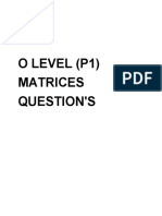 O Level (P1) Matrices Question'S