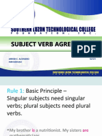 Subject Verb Agreement: Sltcfi Arrish C. Altavano Administrator