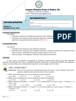 Advance Montessori Education Center of Isabela, Inc.: Mathematics 9 Learner'S Module 3 Second Quarter