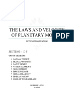 The Laws and Velocity of Planetary Motion: Section - 10 F