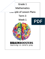 Grade 1 Mathematics Example of Lesson Plans Term 3 Week 1