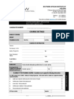 Course Details: Southern African Institute of Welding